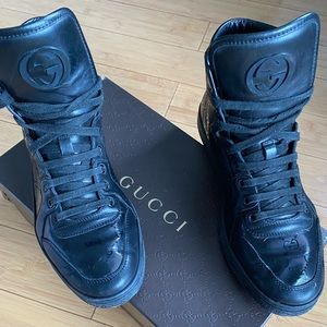 GUCCI Coda GG Imprime High-Top Sneaker Black 8.5
